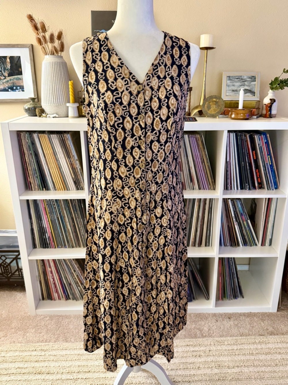Vintage St. Michael Marks & Spencer Size 8 Viscose Midi Dress
